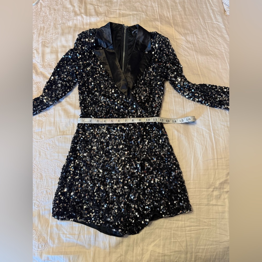 Fashion Nova NWOT Runway Style Sequin Romper - Picture 13 of 13